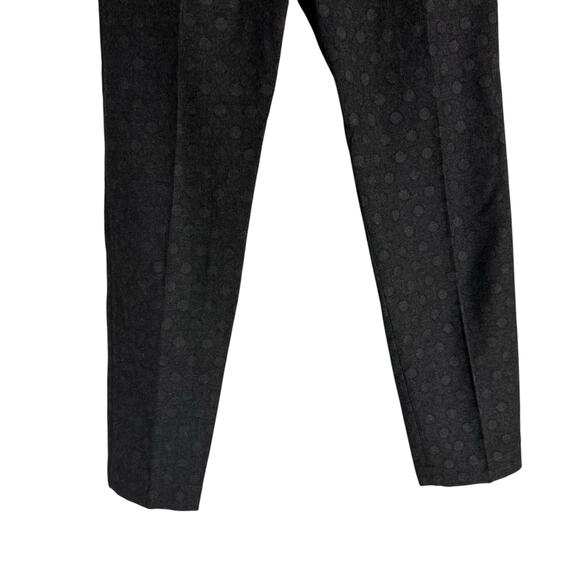 Brunello Cucinelli Gray Polka Dot Mid Rise Slim Fit Italian Virgin Wool Pants 4 - Picture 6 of 11
